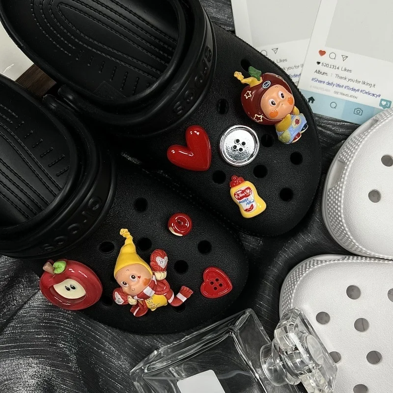 Fashion Cartoon Series Cute Decorative Shoe Charms for Beach Shoes ABS    Suitable for Birthdays and Christmas gifts
