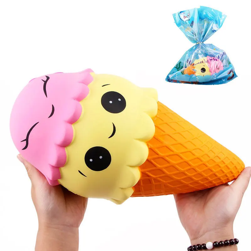 

Free Shipping 28cm/18cm Soft Slow Rising Jumbo Ice Cream Squishies Kids Funny Soft Anti Stress Toy Gifts With Retail Package #DS