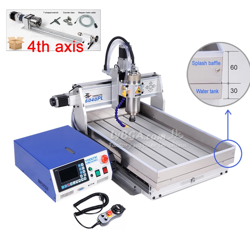 CNC 6040 Wood Router Linear Guide 2200W Offline Control Metal Engraving Machine 1500W PCB Drilling Machine with Sink