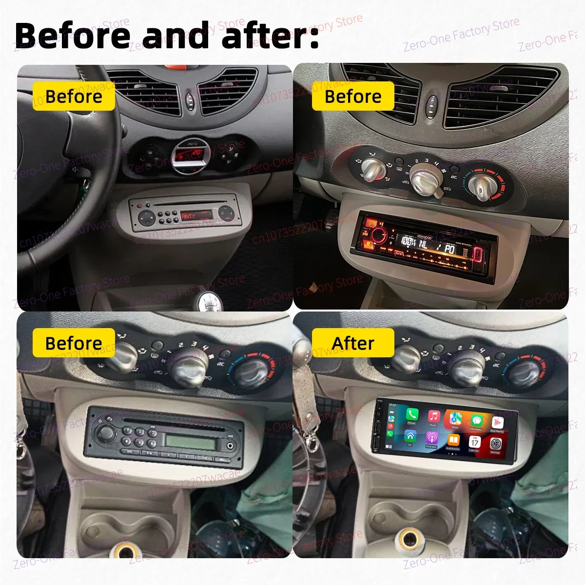 1 Din Radio Android Car Multimedia for Renault Twingo II 2007-2016 6.9 Inch Screen Stereo Head Unit Carplay Autoradio Navigation