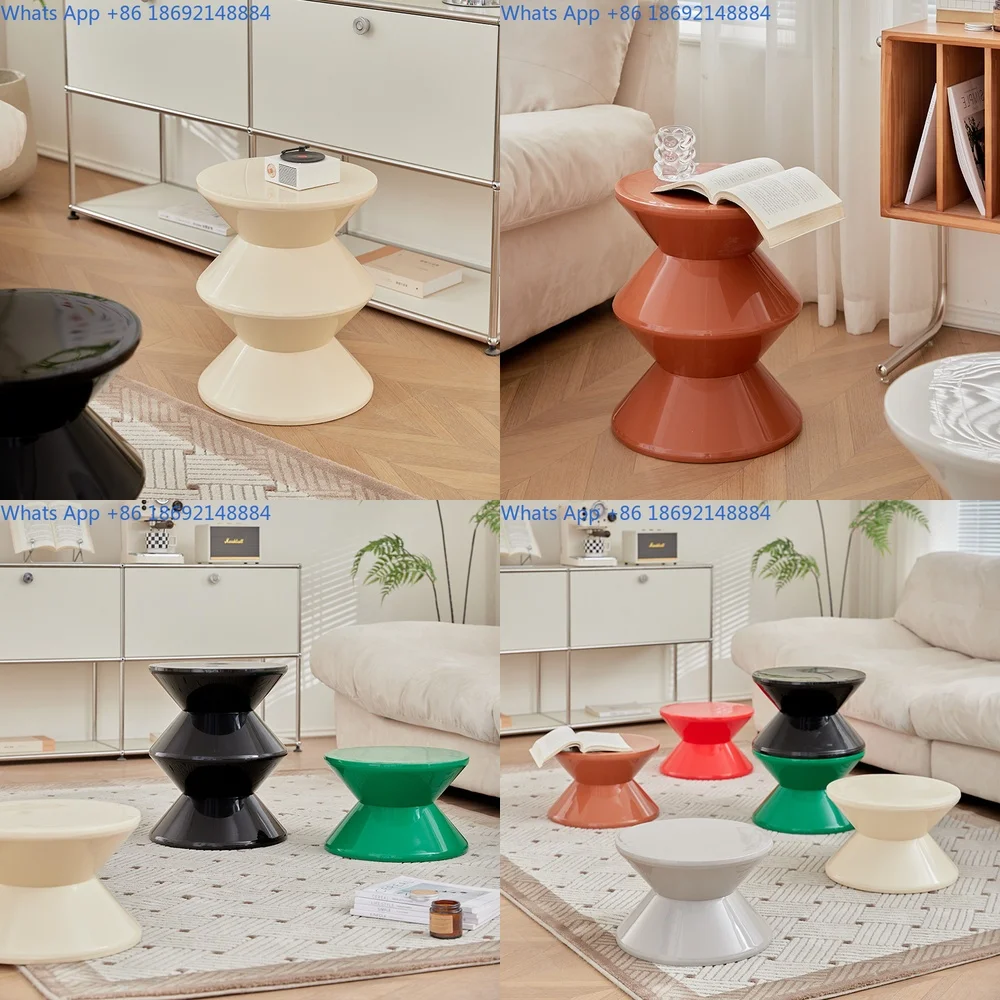 

Low Stool for Home Living Room Small Space Shoe Changing Seat Nordic Ins Style Plastic Hourglass Shaped Stool