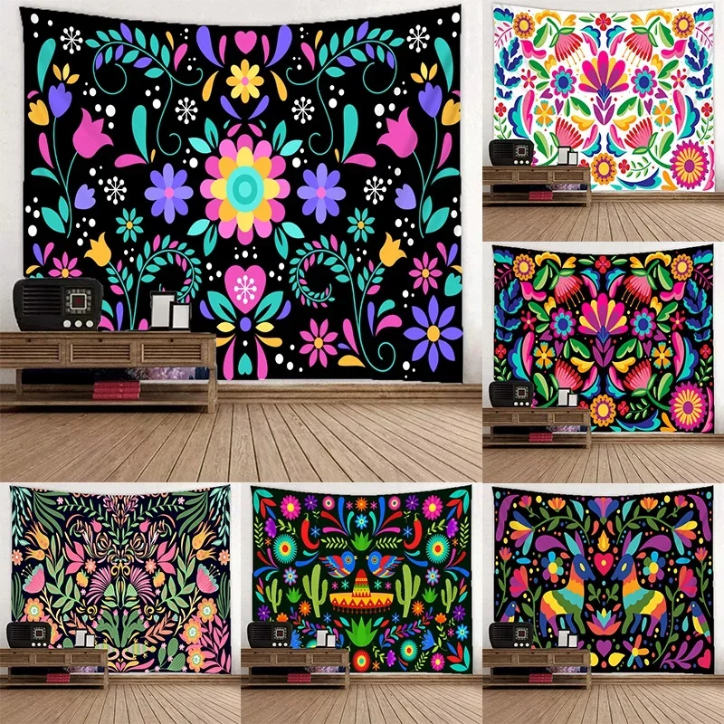 Tapisserie murale suspendue florale, décoration d'intérieur, Mandala Miracle Art Moda