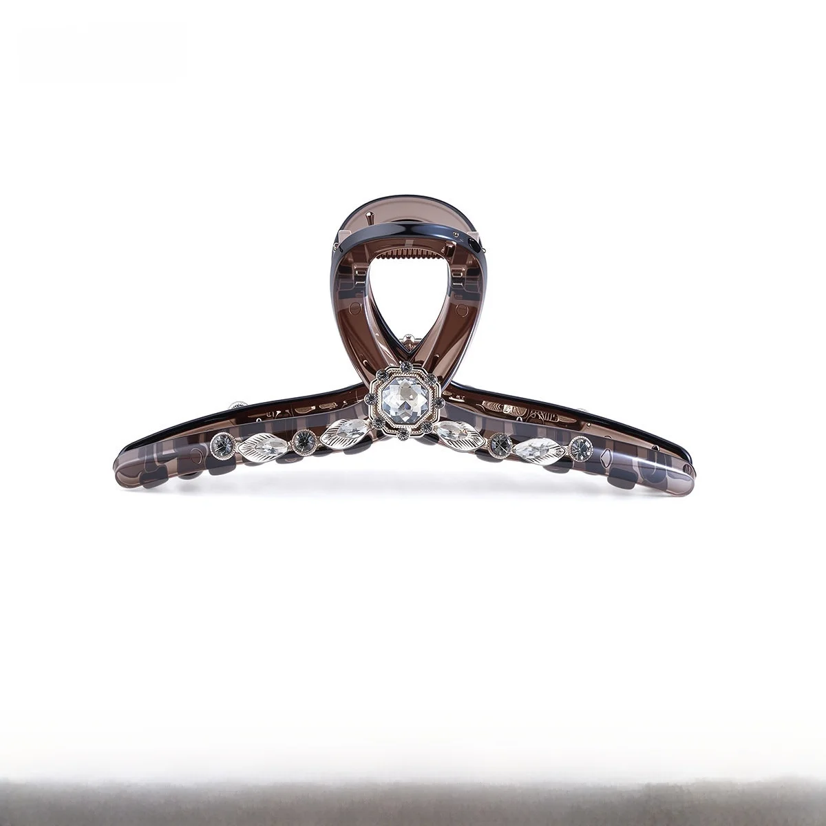 エレガントなクリスタルヘアクリップ女性用ハイヘアラインシンプルなシャークバイトクリップファッショナブルな韓国スタイル大人のヘアアクセサリー