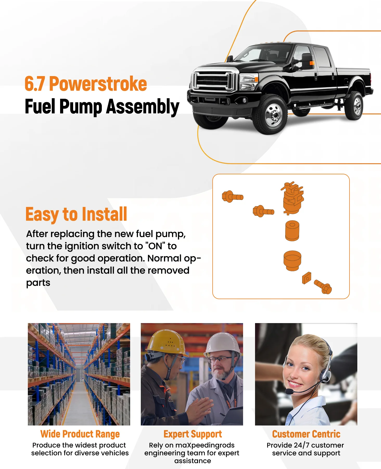 Fuel Pump 12V For Ford 6.7L V8 Powerstroke Diesel 2011-2015 PFB-103 BC3Z-9G282-E
