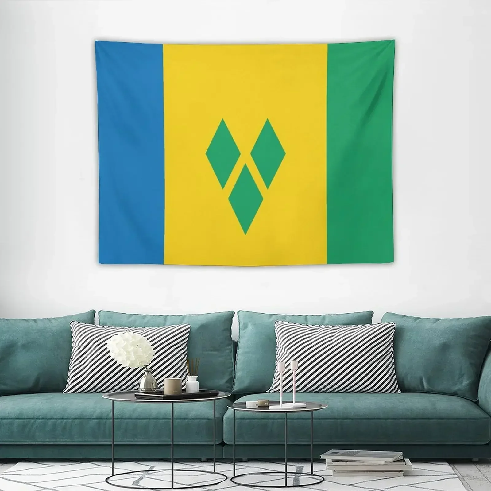 

St. Vincent and The Grenadines National Flag Tapestry Decoration For Bedroom Room Decor Cute Bathroom Decor Tapestry