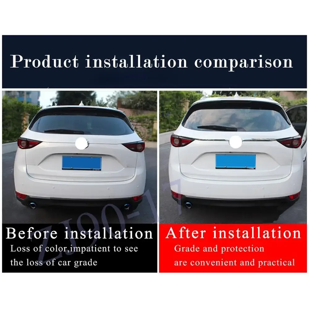 For Mazda CX5 CX-5 2017 2018 2019 Car Styling Chrome Rear Tail Gate Door Trunk Lid Tailgate Cover Trim Strip Molding Decoration