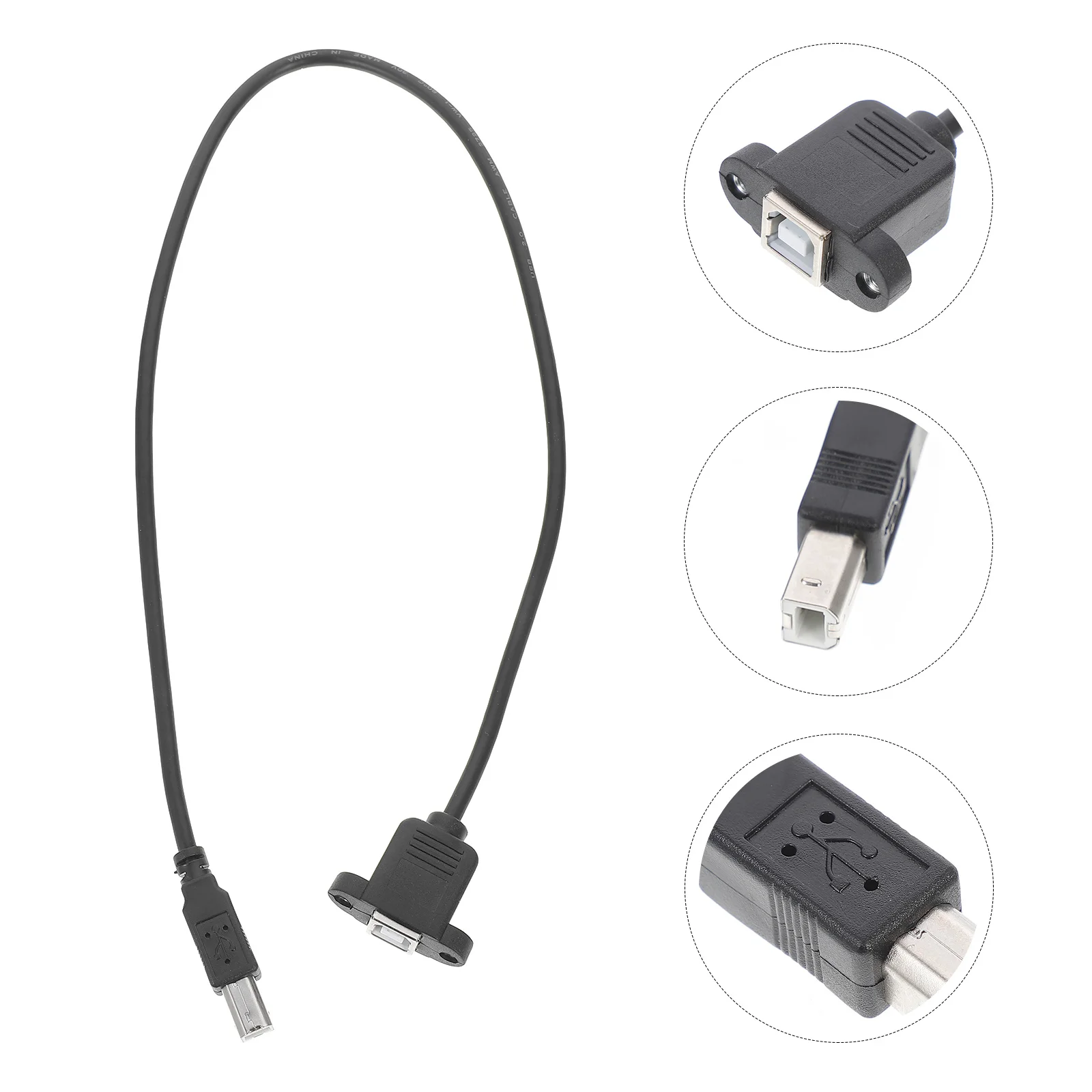 

50Cm Usb 2.0 Data Cable Right Angled Male To Female Extension For Printer Scanner Computer Accessory Pure Copper Core Rubber