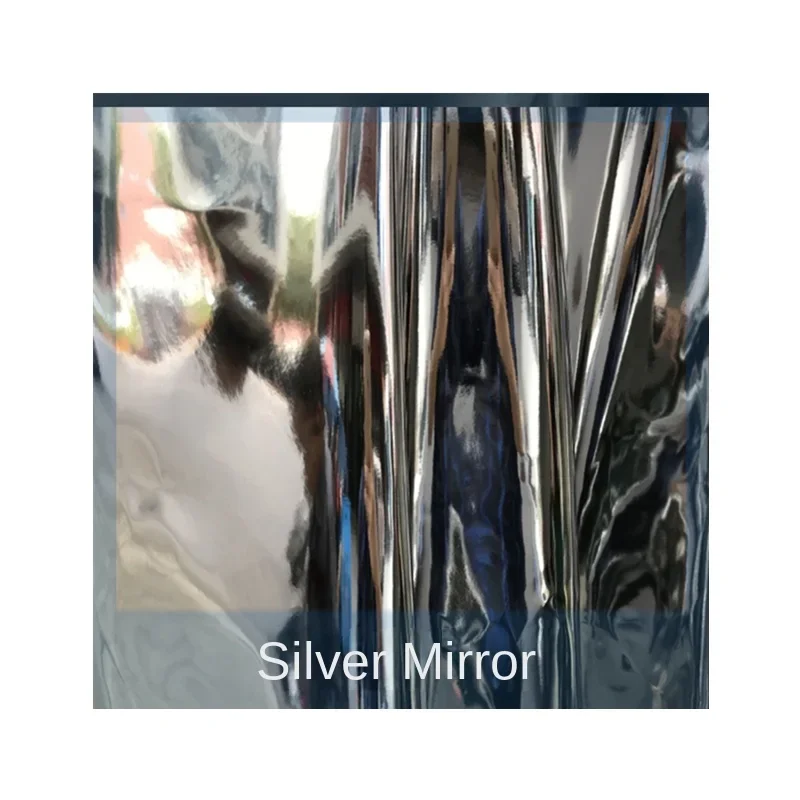 Silver Metallic Mirror PU Leather Fabric for Graduation Design Stage Clothing Handmade Diy Sewing Material Cloth