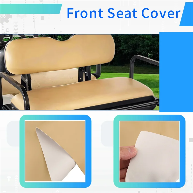 

ABHS-1Set Golf Cart Tan Front Seat Bottom Cover & Backrest For EZGO TXT 1994-2014 71602-G04, 71753-G04