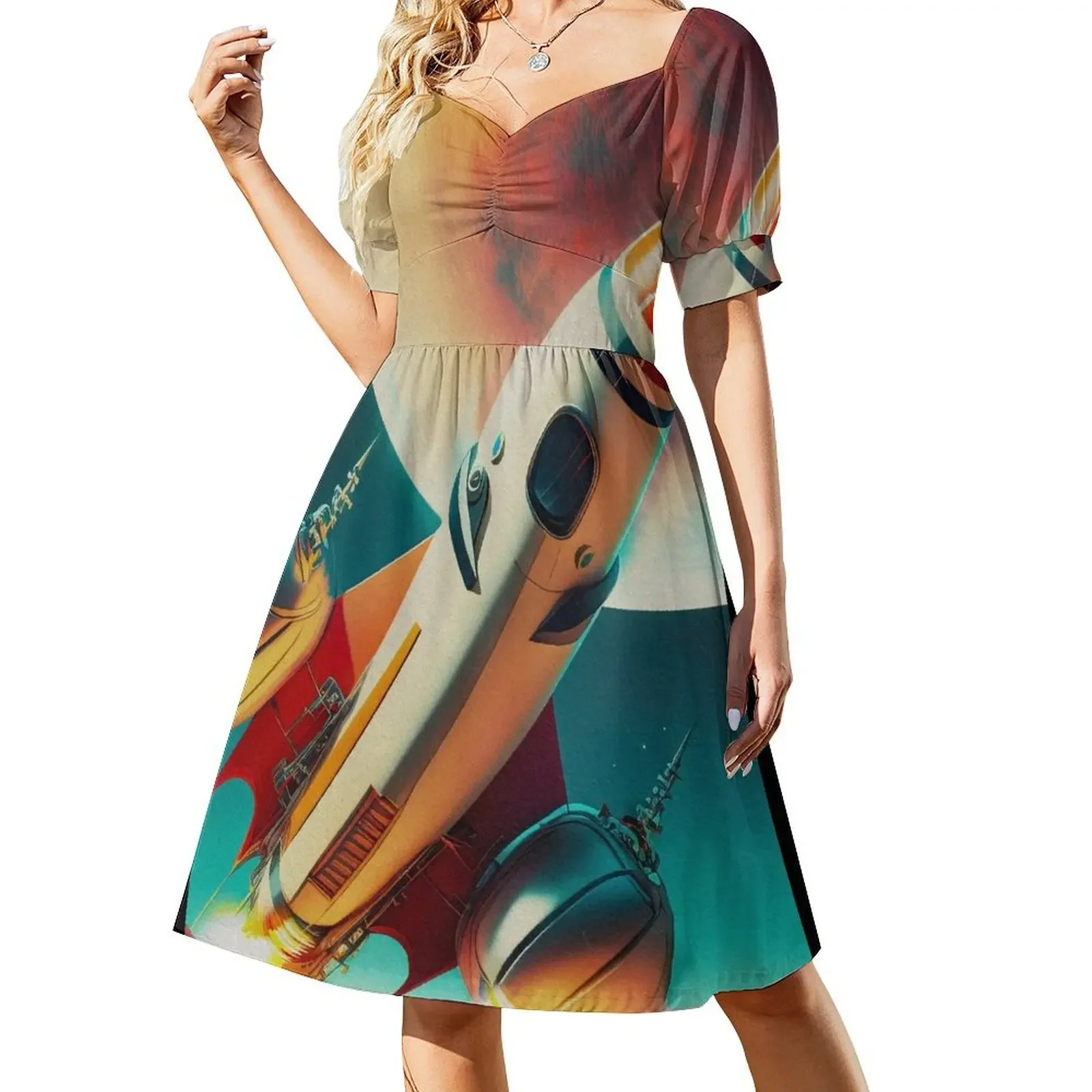 

Space Tours — Vintage retro space poster, retrofuturism poster, retro space, propaganda poster Dress summer dress Summer skirt