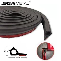 SEAMETAL 3/5M P-Type Rubber Protective Strip Auto Weather Stripping Sealing Strip Door Adhesive Tailgate Seal Kit Accessories