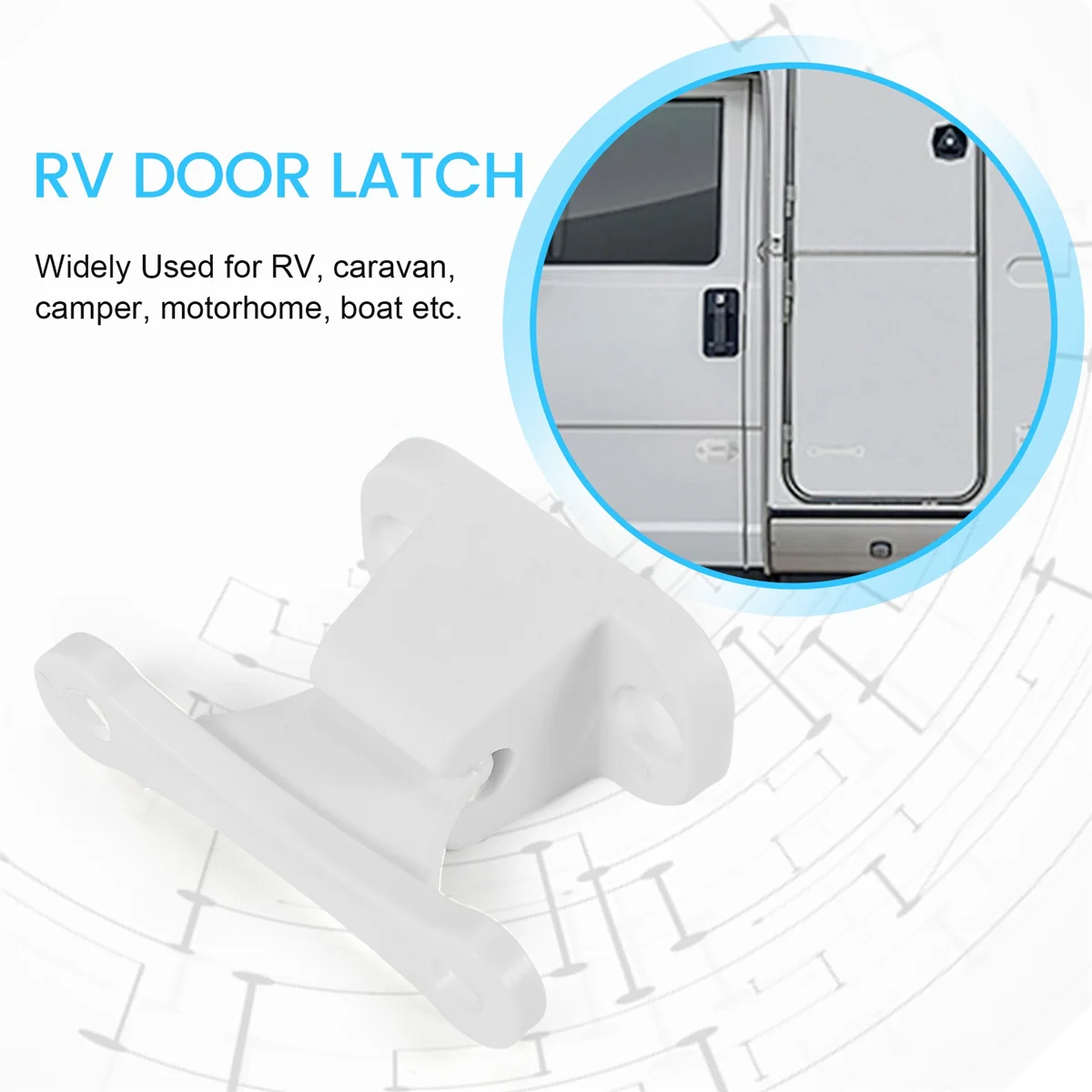 Door Retainer Kit T Shape Door Stop Retaining Catch Latch for Rv Caravan Boat Door Retainer Holder White