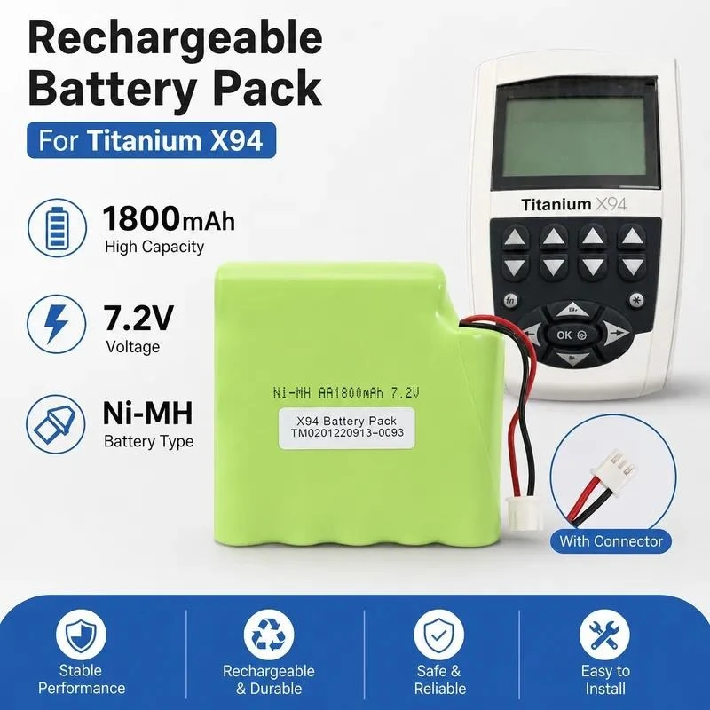 for Xibei Swallowing Nerve and Muscle Electrical Stimulator Titanium X94 with 7.2V AA 1800mAh Battery