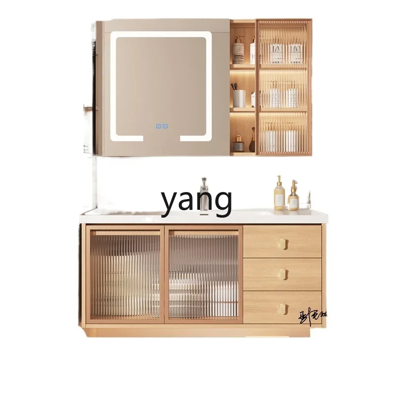 

LH Modern Simple Log Color Bathroom Cabinet Combination Toilet Hand Washbasin Cabinet