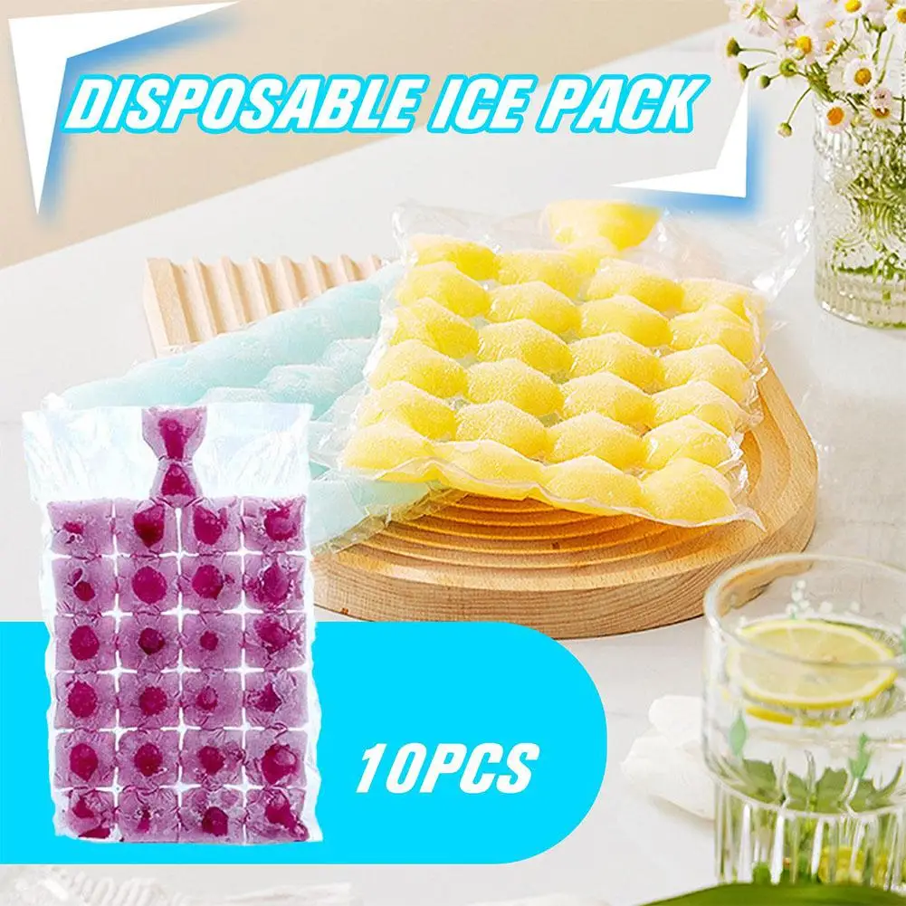 Disposable Ice Bags DIY Creative Self-seal Ice-making Bag For Summer Drinking Tray Mold B6K1