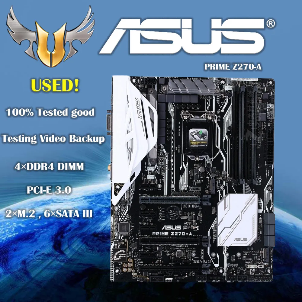 ASUS PRIME Z270-A 마더 보드 LGA 1151 DDR4 USB3.1 64GB Z270 데스크탑 마더 보드