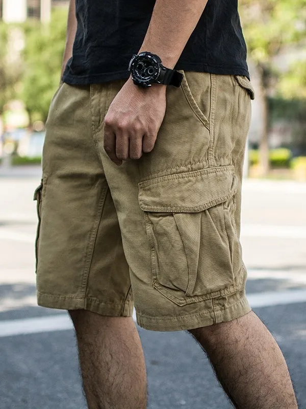 

Мужская повседневная спортивная одежда Spor, тонкая рабочая одежда с несколькими карманами, лето 2023, новые хлопковые прямые брюки длиной пять четвертей