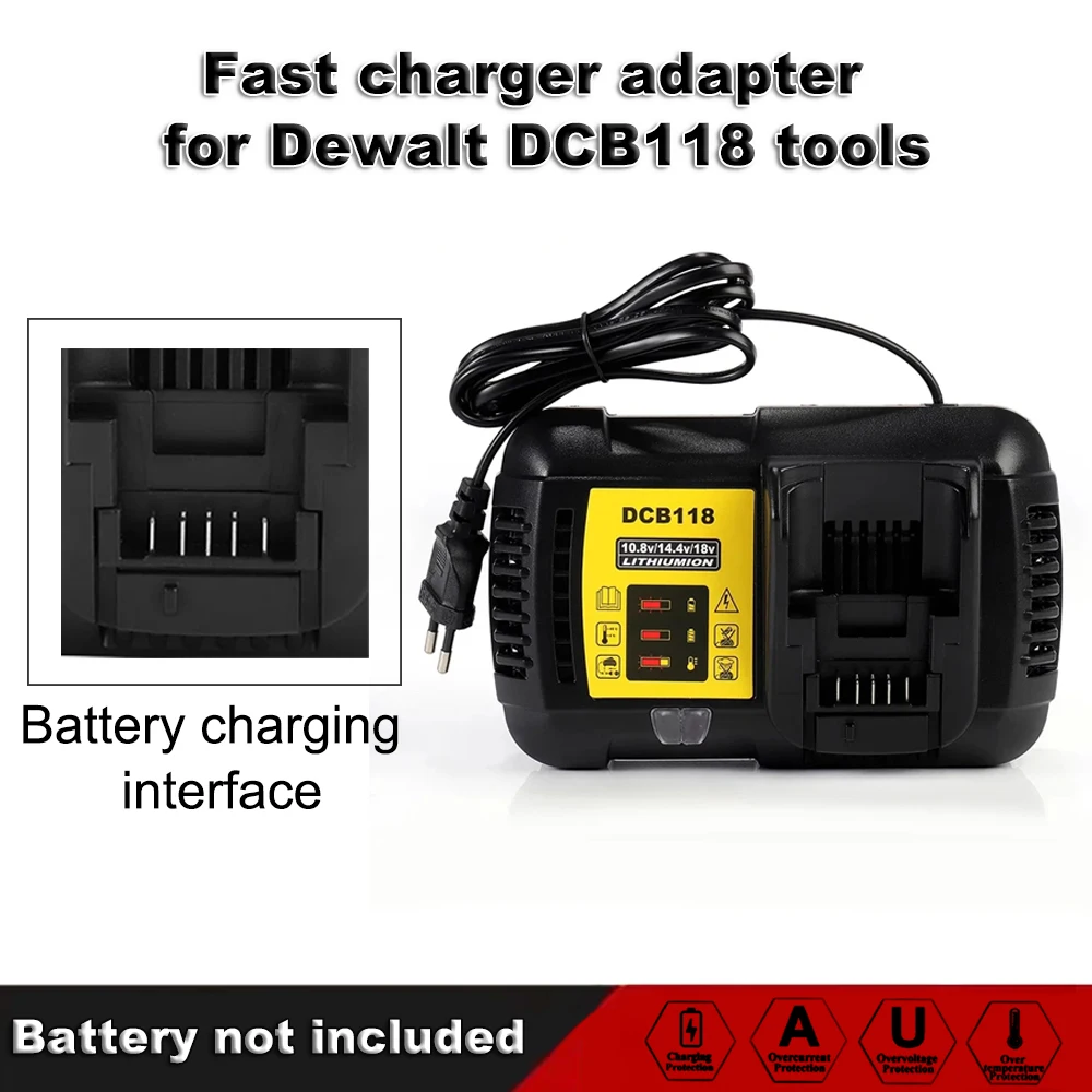 

Newest Fast Charger 4.5A DCB118 Battery Charger for Dewalt Battery 10.8V 12V 14.4V 18V 20V Li-ion Battery High Quality