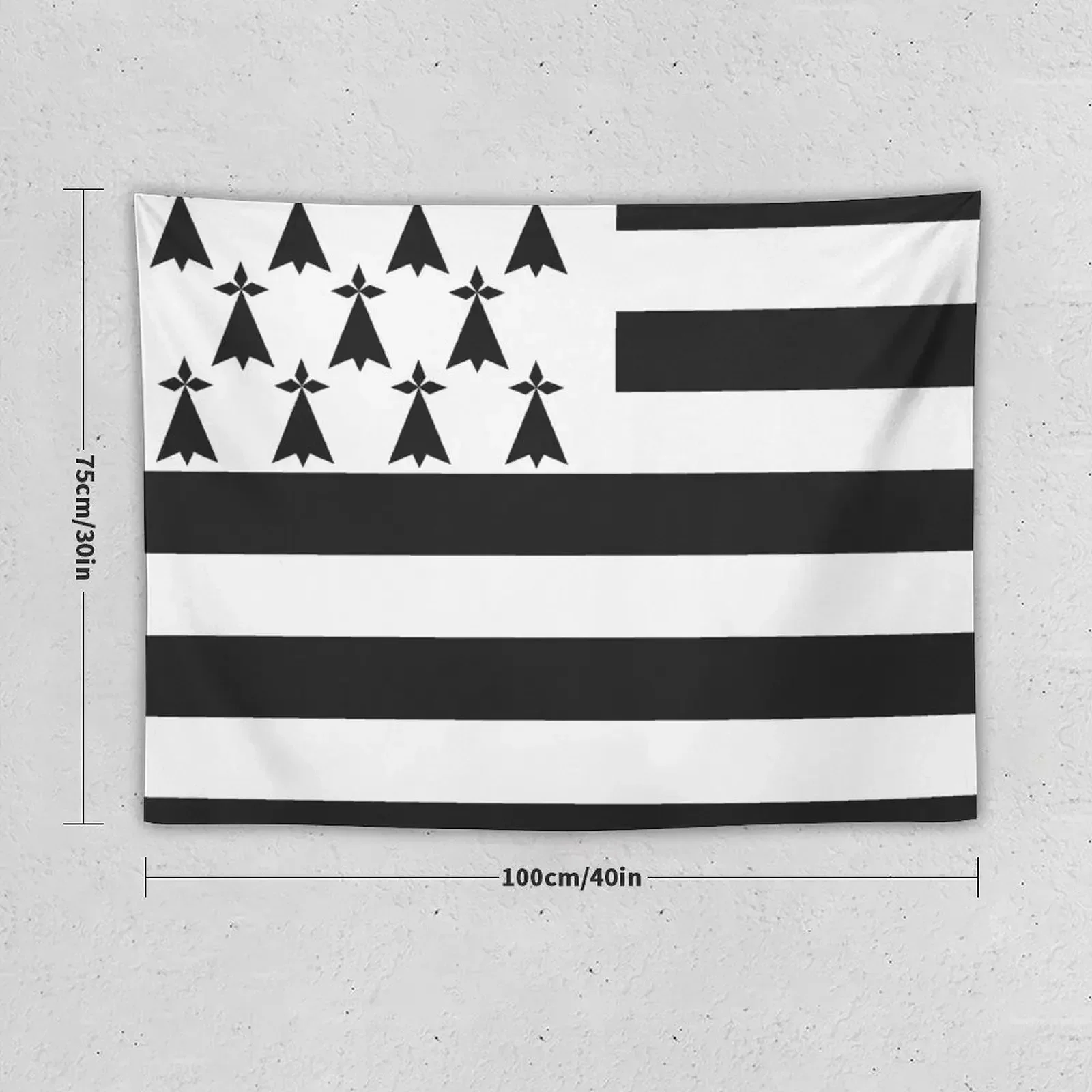 Flag of Brittany Drapeau Breton Gwenn-ha-du Ermine black and White HD HIGH QUALITY ONLINE STORE Tapestry Decor For Room Tapestry