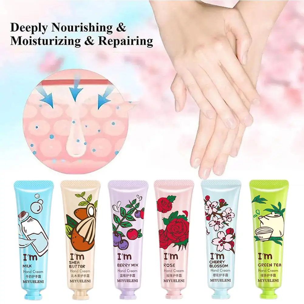 1PCS Hand Cream Autumn Winter Moisturizing Collection French Creme Main Smooth Soften Brighten Hand Care Cream Random Color