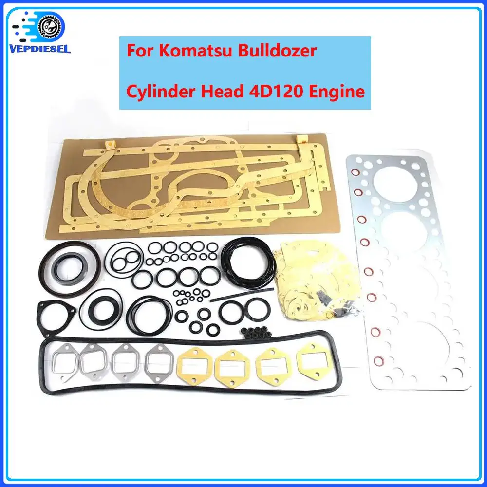 1set Gasket Set Replacement For Komatsu 4D120 Diesel Engine Repairing Parts Excavator Accessories