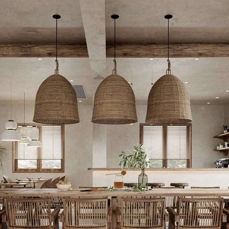 ثريا غرفة الشاي لمطعم Wabi-sabi Wind Rattan، دراسة تحسين المنزل اليابانية القديمة، غرفة المعيشة Zen Homestay