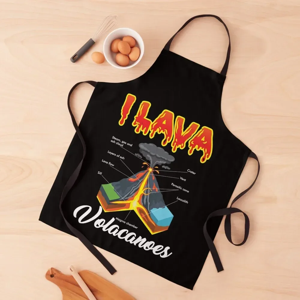 

Funny Volcano Lover Geology Gift I Lava Volcanoes Geologist Apron Manicurists Christmas gift Apron