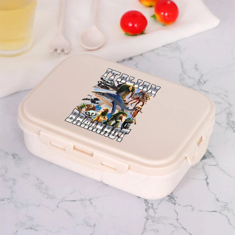 Italian Brainrot Lunch Boxes for Adult Cartoon Boys Girls Student Plastic Portable Bento Box Lunch Box Anime Birthday Cute Gifts view 2