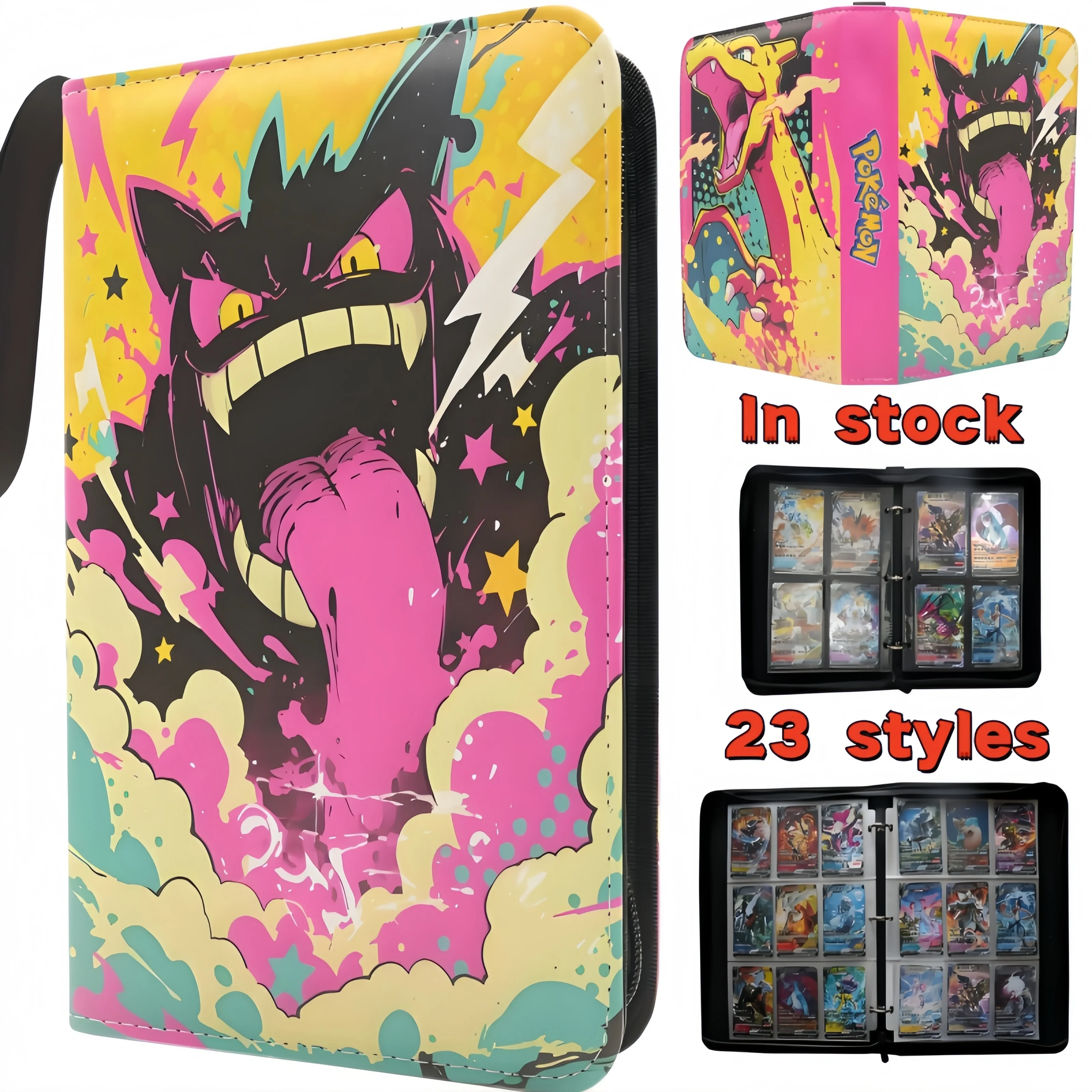 En stock nouvelle classeur 400 pièces et 900 pièces Pokemones carte Album Collection livre à la mode dessin animé Pu fermeture éclair Album Photo fichier jouets cadeaux
