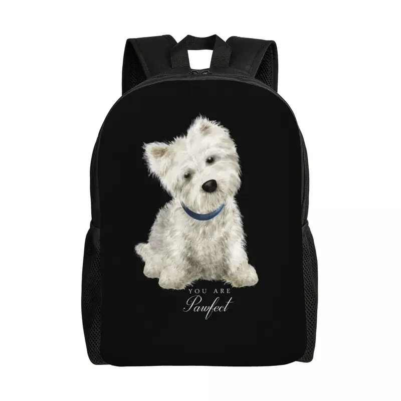 

Custom Westie West Highland White Terrier Dog Backpack for Women Men School College Students Bookbag Fits 15 Inch Laptop Bags