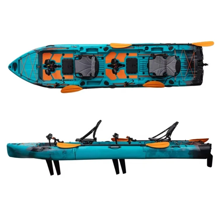 

Yak Outdoors Modular 2-Person Fishing Kayak 14Ft PE Three-Section Pedal Drive Canoe 3 Years Kayak 2 Seats Surfing for 3 People