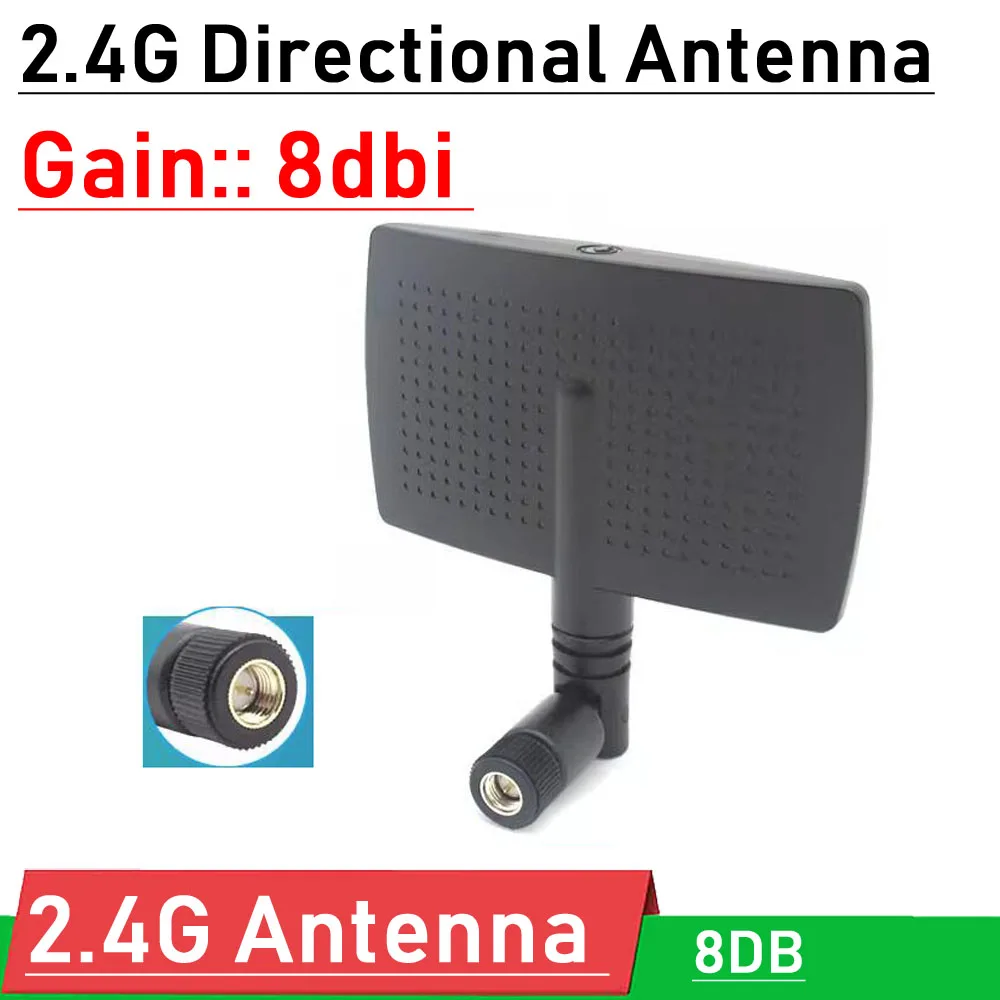 Antena Plana Direcional de Wi-fi 2.4ghz 2.4g Sma Bluetooth Amplificador de Potência rf Roteador Wlan Ganho: 8dbi