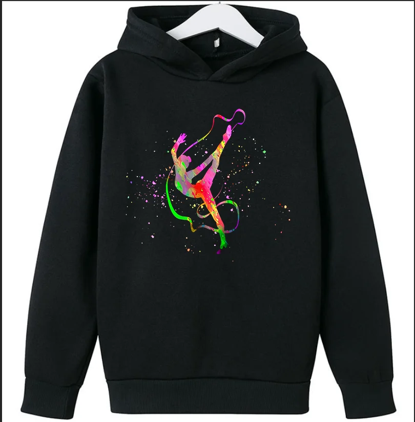 

Funny Watercolor Gymnastics Girl Printed Hoodies For Teen Girls Kids Sweatshirt Winter Top Students Clothes