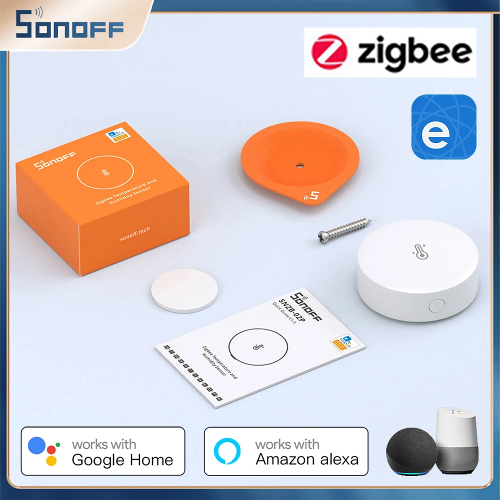 SONOFF SNZB-02P Zigbee Temperature Humidity Smart Sensor High-Accurate Hygrothermograph Monitor Via EWeLink Alexa Google Home