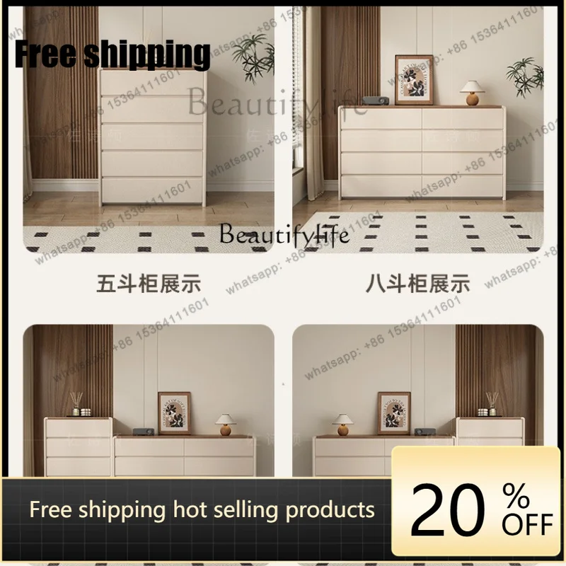 JJ Solid wood 5 chest room bedside locker Italian minimalist