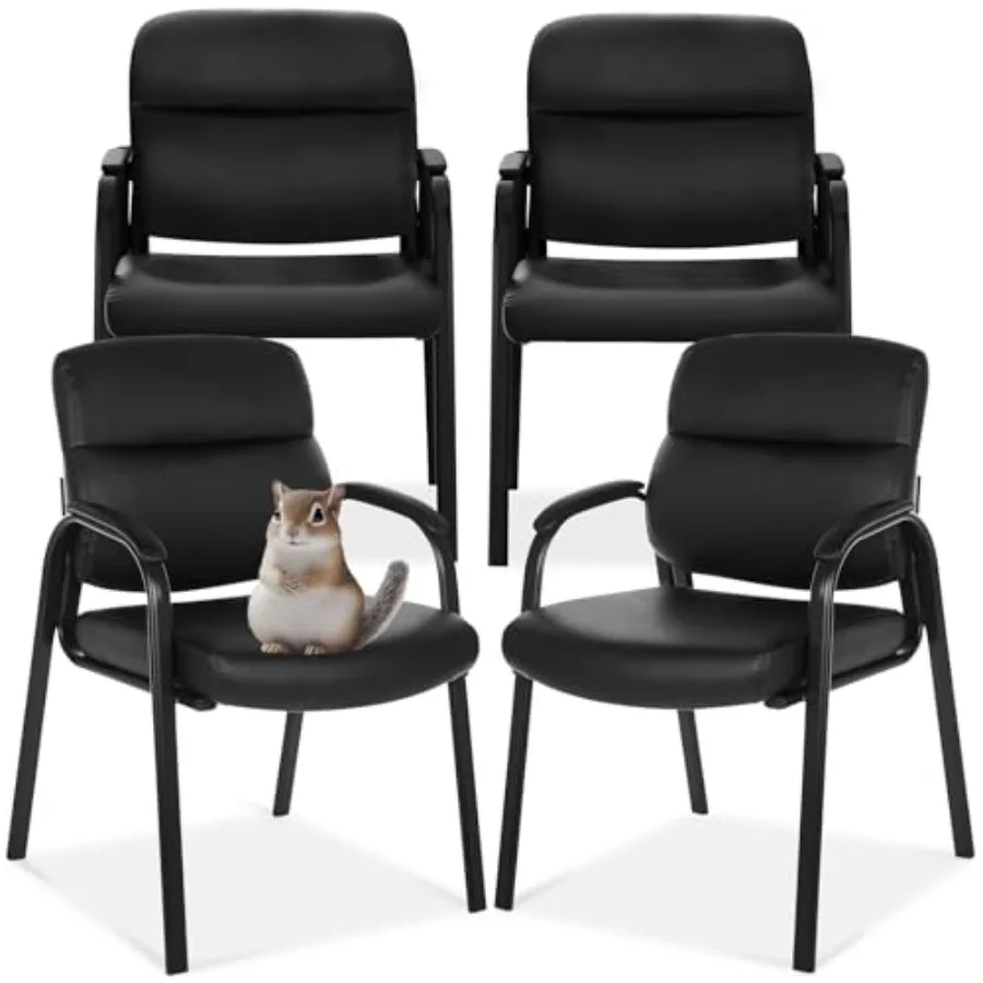 

Кожаное кресло для посетителей с мягкими подлокотниками для приемных, конференц-залов, зон ожидания, лобби, домашнего офиса, для руководителей, больших размеров