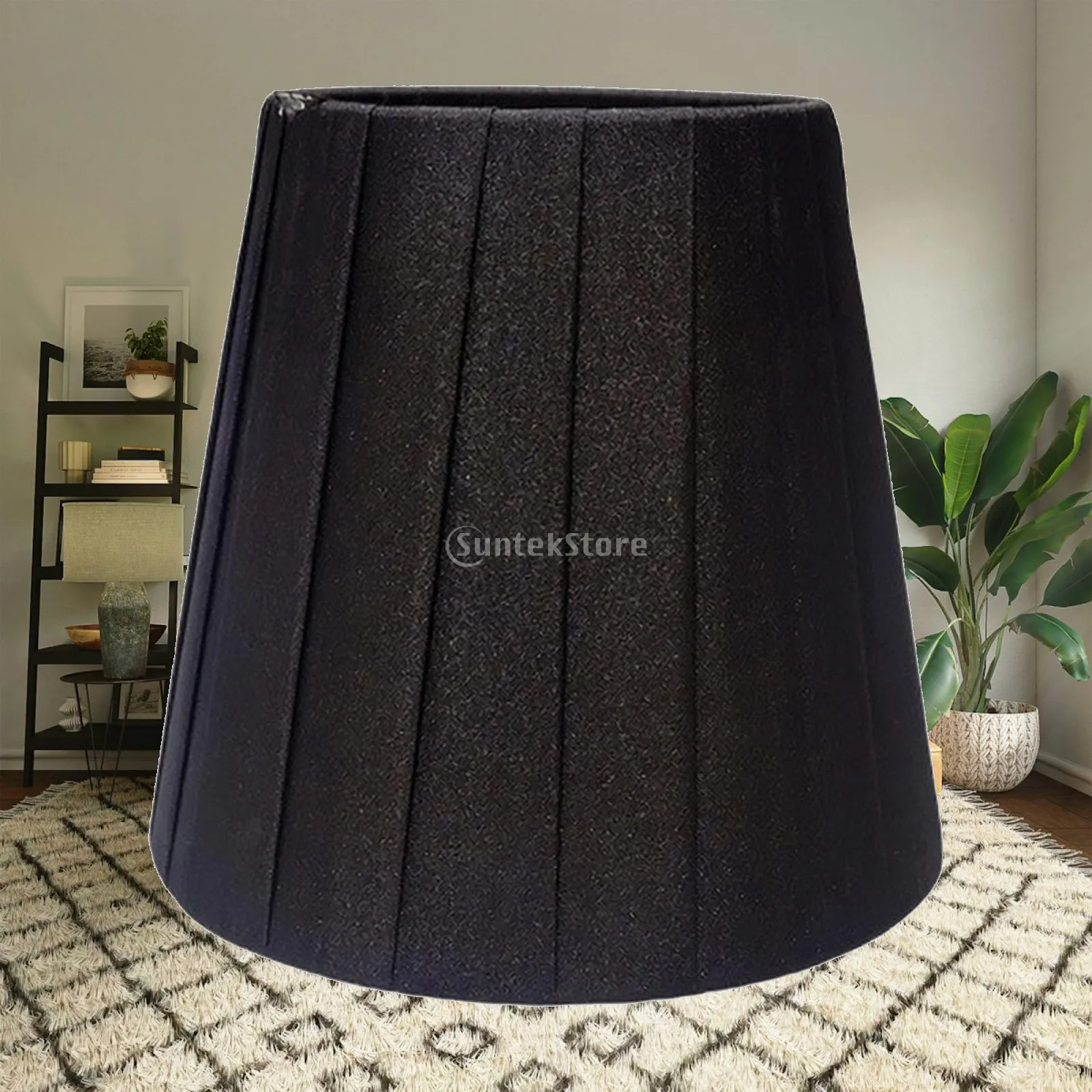 Pleated Fabric Wrapped Lampshade for Bulb Clip on Small Pendant Light Cover Cozy Home Decor
