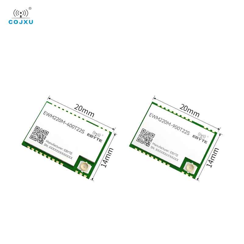 

Модуль беспроводного последовательного порта LoRa UART 22 дБм COJXU EWM220M серии 400 МГц/900 МГц, совместимый с модулями E220 SMD малой мощности