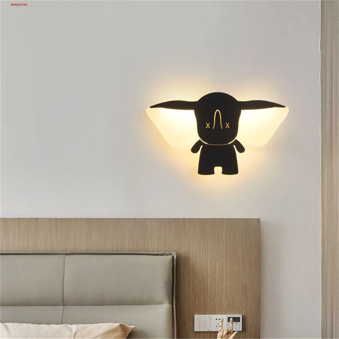 

Creative Children Bedroom Cute Elephant Led Wall Lamp Baby Bedside Sleeping Night Lights Corridor Hallway Sconce Art Home Decor