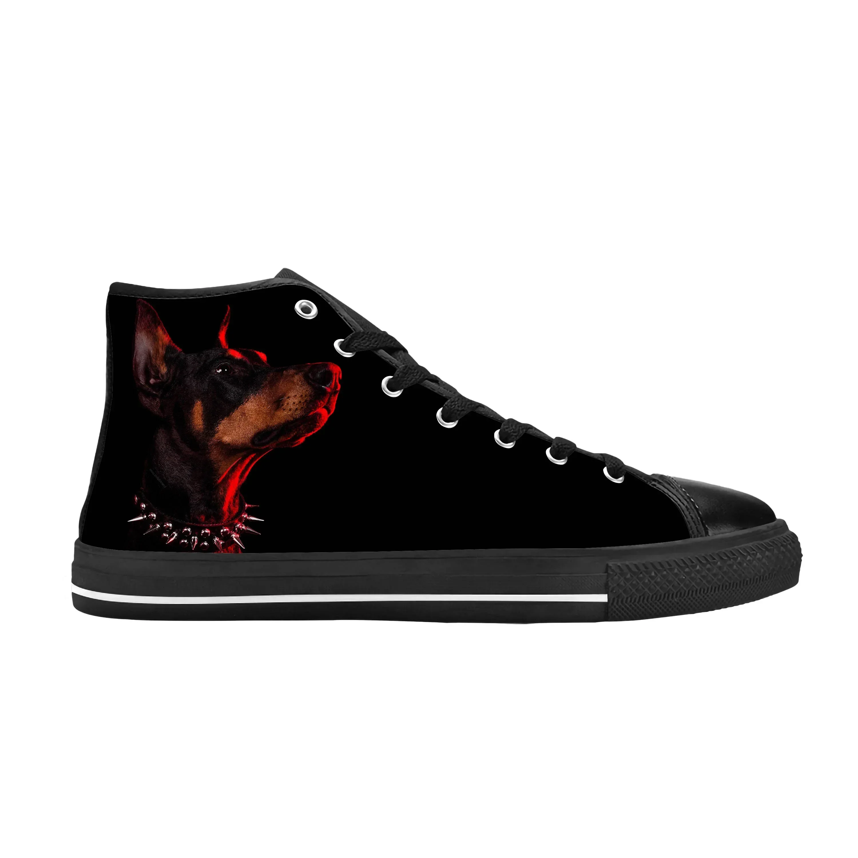 Doberman Dog Animal Rock Cartoon Anime Manga Cool Casual Cloth Shoes High Top Comfortable Breathable 3D Print Men Women Sneakers