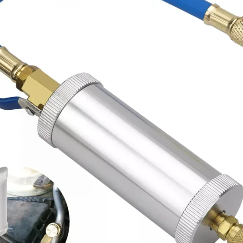 1/4 Zoll reines flüssiges Öl-Kühlmittel-Einfüllrohr R12 R134A R22 Klimaanlage Auto Öleinspritzung Farbstoff-Einspritzwerkzeug 2 Unzen