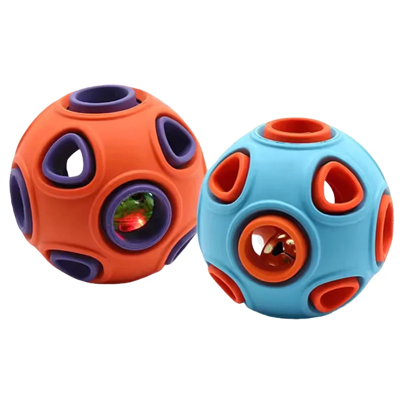 

8CM Creative Dog Ball Toy Double Layer Sounding Dog Ball Interactive Play Cleaning Teeth Grinding Leaking Food Toy Pet Supplies