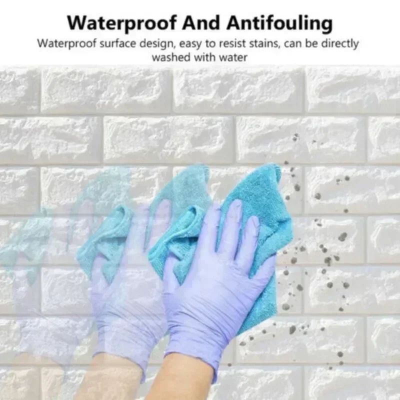 3D Brick Wall Stickers DIY Decor Self-Adhesive Waterproof Wallpaper for  Bedroom Kitchen Home Wall Decor papel pared