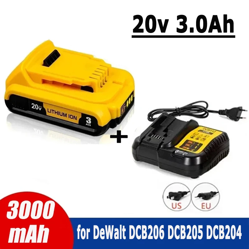 Аккумулятор 3000 мАч 20 в для Dewalt DCB200, сменный аккумулятор DCB200, DCB101, DCB115, электроинструмент, аккумулятор для Dewalt, литий-ионные батареи