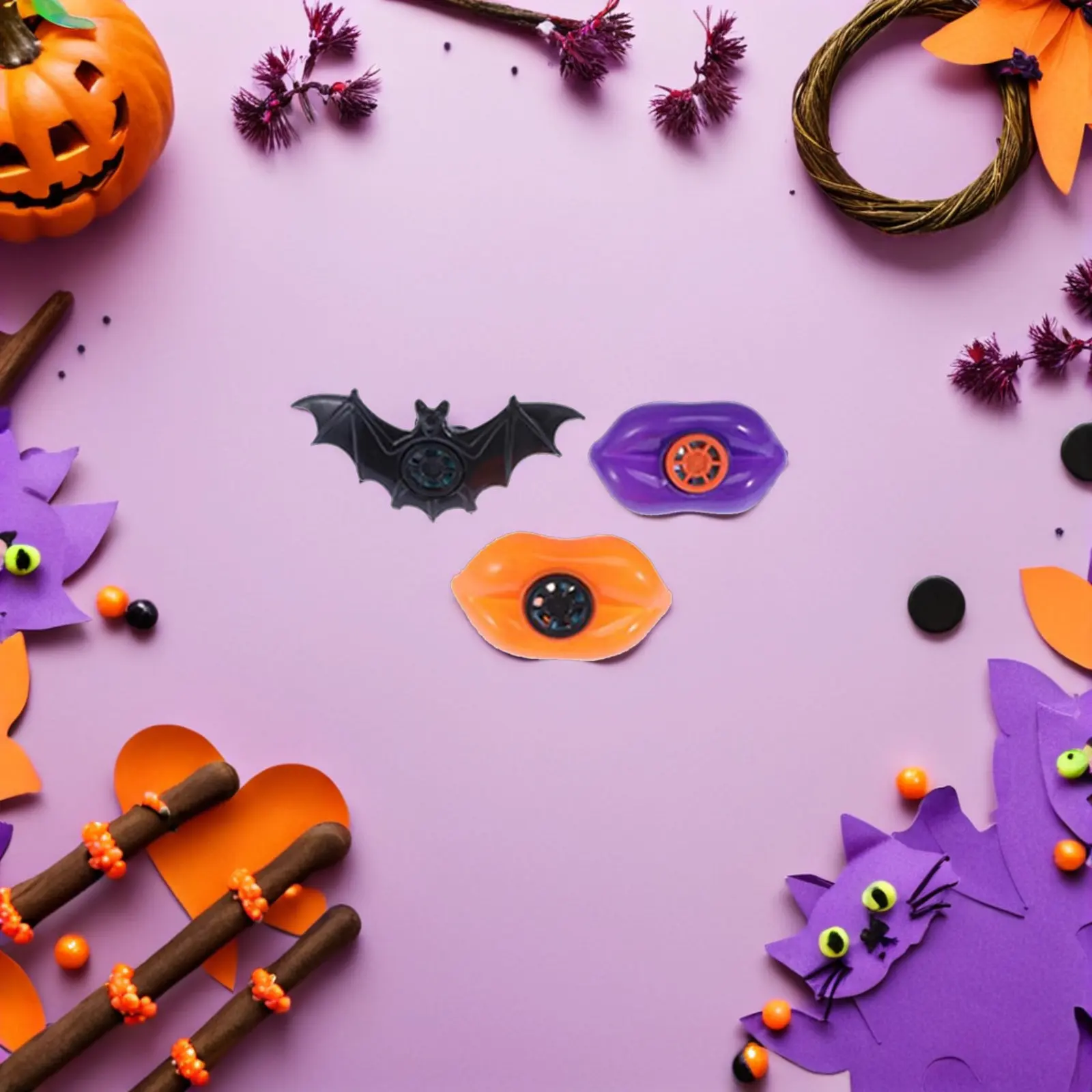 

3Pcs Creative Halloween Bat Lip Plastic Whistles Kids Party Music Interest Creative Halloween Whistles