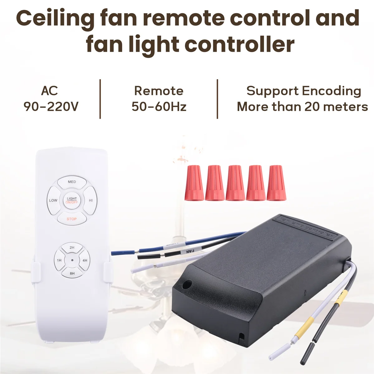 

LNHF Universal Ceiling Fan Lamp Remote Control Kit AC 220V Timing Setting Switch Adjuste Wind Speed Transmitter Receiver