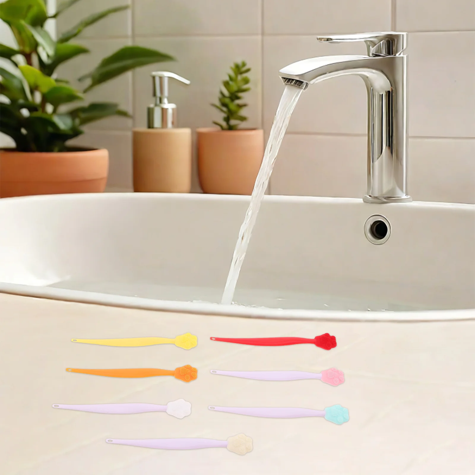 

7Pcs Silicone Facial Cleaning Brush Cat Claw Shape Double Sided Pore Scrubber for Blackheads Sensitive Areas Travel Friendly