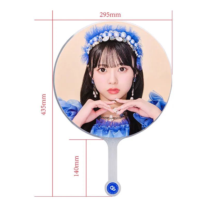 Personalisierter runder Kunststoff-Handfächer für K-Pop-Idole – mit individuellem Fotodruck für Konzerte, Events, Hochzeiten, Geburtstage und als Gastgeschenk – Detail 1