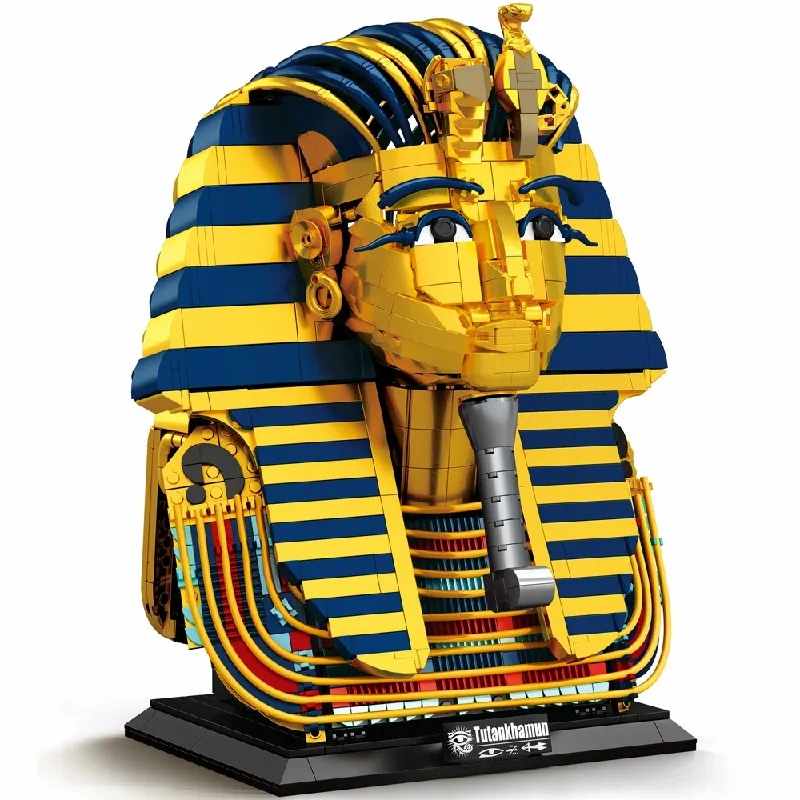 Egyptian Golden Mask Building Blocks Retro Assembly Model Bricks Kit Desktop Ornament Creative Toy Adult Gifts 1603PCS view 5