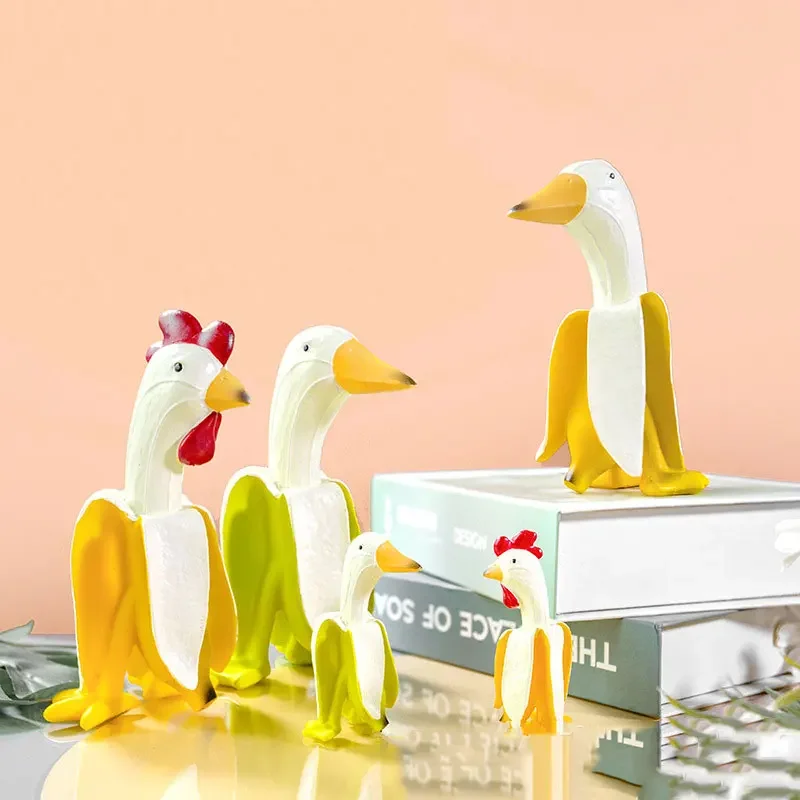 

Banana Duck Garden Statue Duck Decor Figurines Cute Peeled Banana Duck Art Ornament Home Decor Decoration Craft Gift